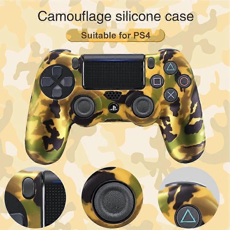 DATA FROG Soft Silicone Case For PS4 Controller Camo Protection Skin For Sony PS4 Pro Slim Gamepad Thumb Grips Joystick Caps