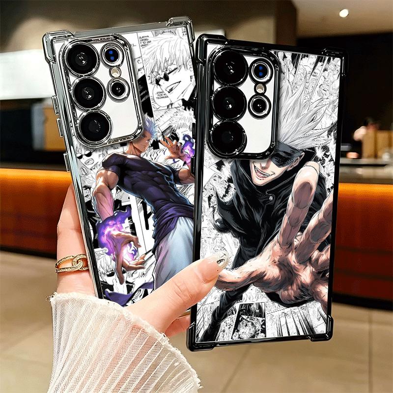 Anime Gojo Satoru JUJUSU Plating Phone Case For Samsung Galaxy S24 S25 FE S26 Edge S23 Ultra S22 S21 Plus S20 Anti-Fall Airabag