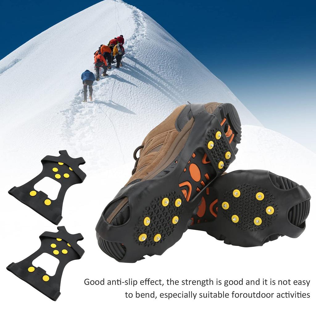Eis Schnee Griffe Traktionsstollen Schuhüberzug Steigeisen mit 10 Zähnen Steigeisen für Outdoor Schneeklettern Rutschfeste Schuhstollen