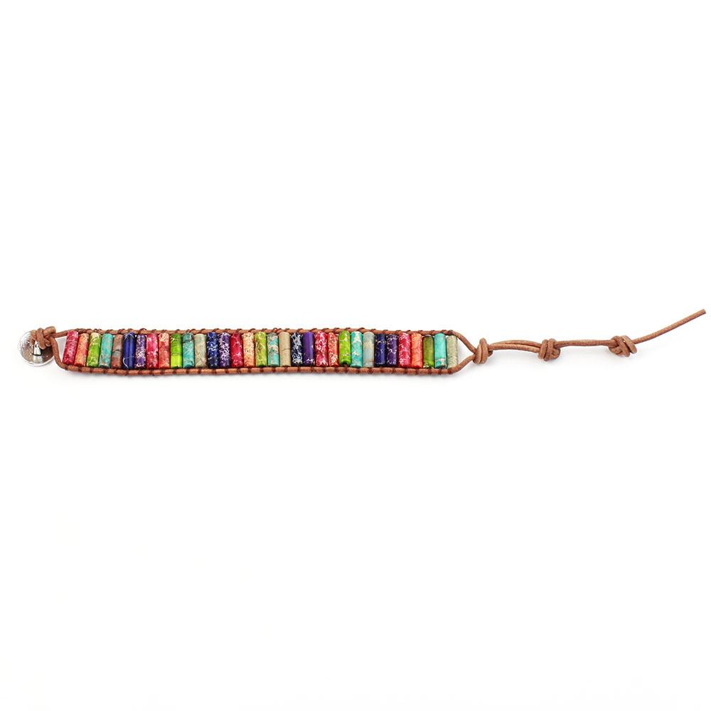Seven-Color Imperial Stone Chakra Bracelet: Handmade, European & American Style