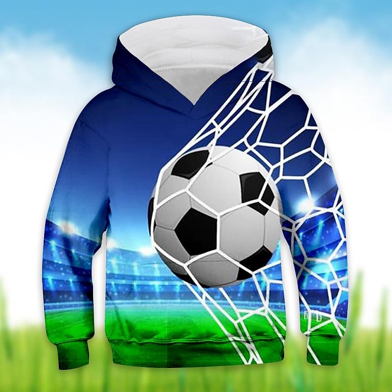 Kids Boys Hoodie Pullover Football Long Sleeve Pocket Children Top Casual Hoodie Sports Daily 110
