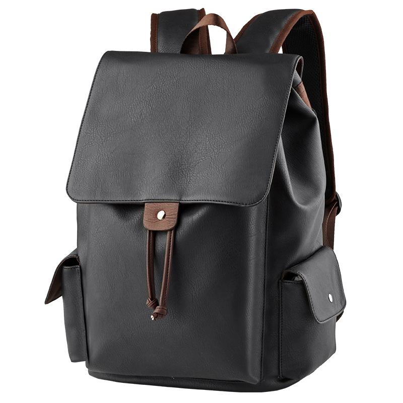 

Мужской повседневный дорожный рюкзак, школьный рюкзак для студента колледжа, мужская модная и трендовая сумка для компьютера из искусственной кожи He is a size 14. чёрный