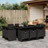VidaXL 11-piece Garden Dining Set Black Cushions Braided Resin 3277794