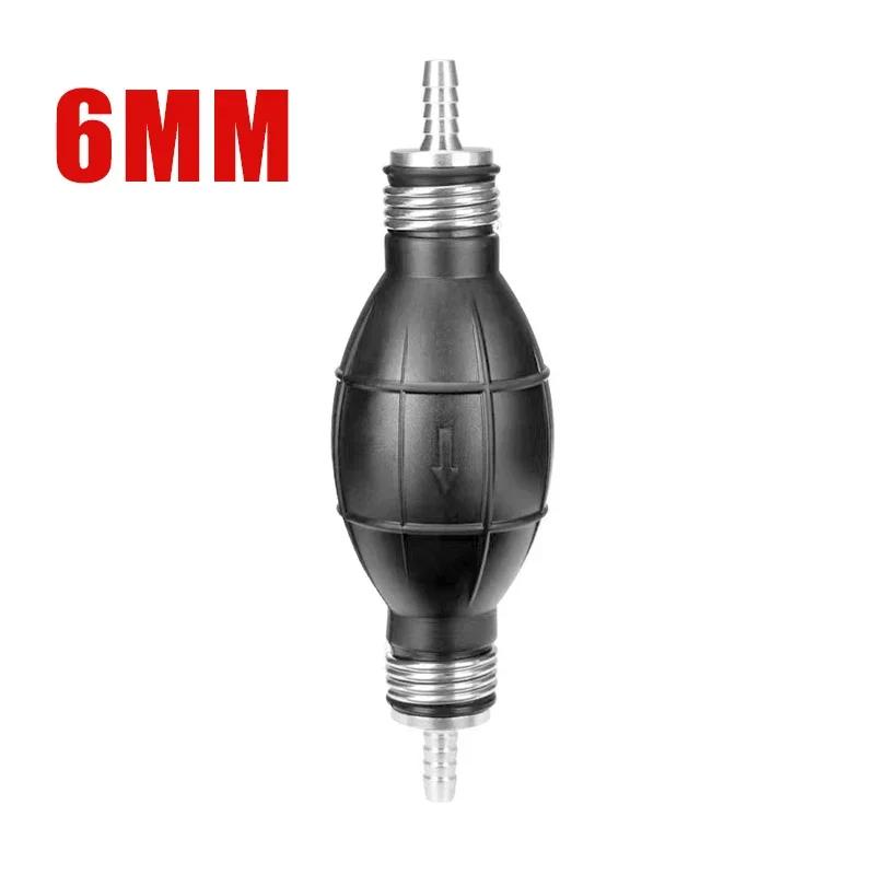 8mm Manual Fuel Pump Pipeline, Rubber Aluminum Manual Fuel Primer Bulb Diesel Gasoline Delivery Pump Automobile Ship