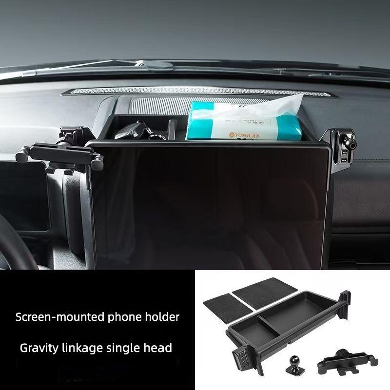 For GWM HAVAL H9 MKII 2024 2025 New H9 Car Navigation Holder Screen Fixed Storage Box Interior Modification Upgrade Parts