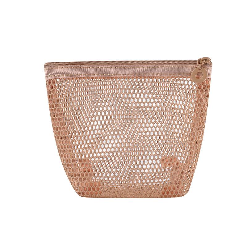 Square Mesh Cosmetic Bag Portable Lipstick Cosmetic Storage Bag With Zipper Multi-Purpose Sundries Storage Bag Cute Student Case