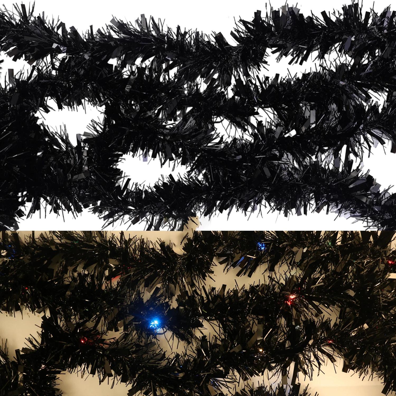 

20/5M Colorful Foil Strips Christmas Tree Wrapping Ribbon Handmade Garlands Ornaments Birthday Party Home Decoration Supplies 5M(1PCS) чёрный