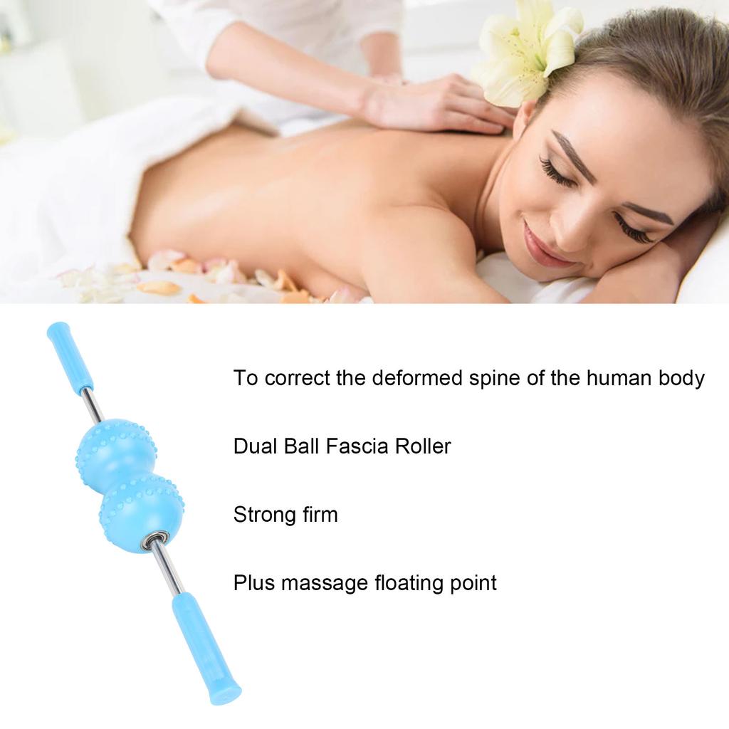 Fascia Muscle Roller Dual Ball Deep Tissue Massaging Reduces Pain Fascia Roller for Legs Neck