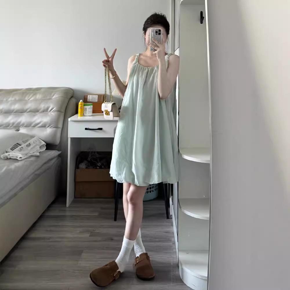 2024 Summer French-Inspired Petite Sundress: Women's Seaside Vacation Slimming Suspender Skirt