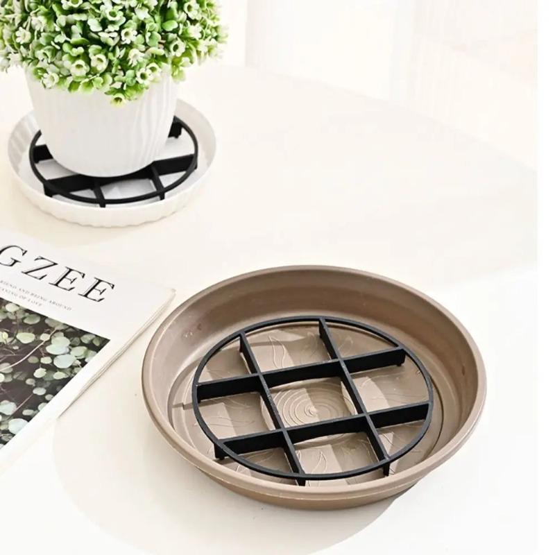 1-50PCS Plant Saucer Flower Pot Stand, Plastic Drainage Rack with Breathable Mesh Pad, Reusable Gardening Bottom Base for Indoor Outdoor