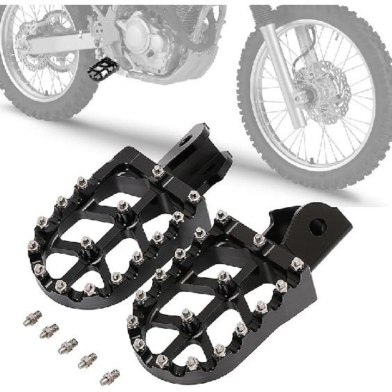 Dirt Bike Foot Pegs,Motorcycle Footpegs Wider Foot Rest Pedal CNC for CRF250F 19-23 XR150L 15-23 HAWK 250 CRF150F CRF230F 03-19 Red