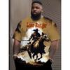 New Men's T-shirts Clothing Fashion Cowboy Printed Short Sleeve T-shirts Tops Summer Breathable Crew Neck T Shirt For Men