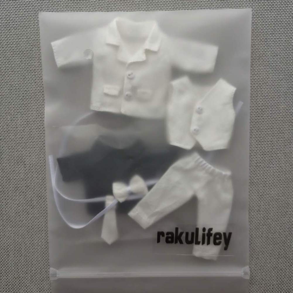 Rakulifey Obitsu 11 Costume Suit Set OB11 Size Clothes Obitsu Clothes 5 Colors (white)