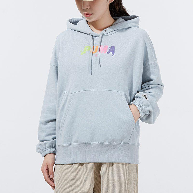 PUMA Downtown Sweatshirts Women's Blue Hooded Moderate Regular 533049-71
