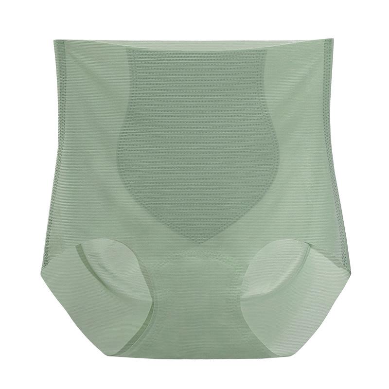 High Waist Ice Silk Seamless Tummy Control Yoga Panties with Antibacterial Crotch and Hip Lift