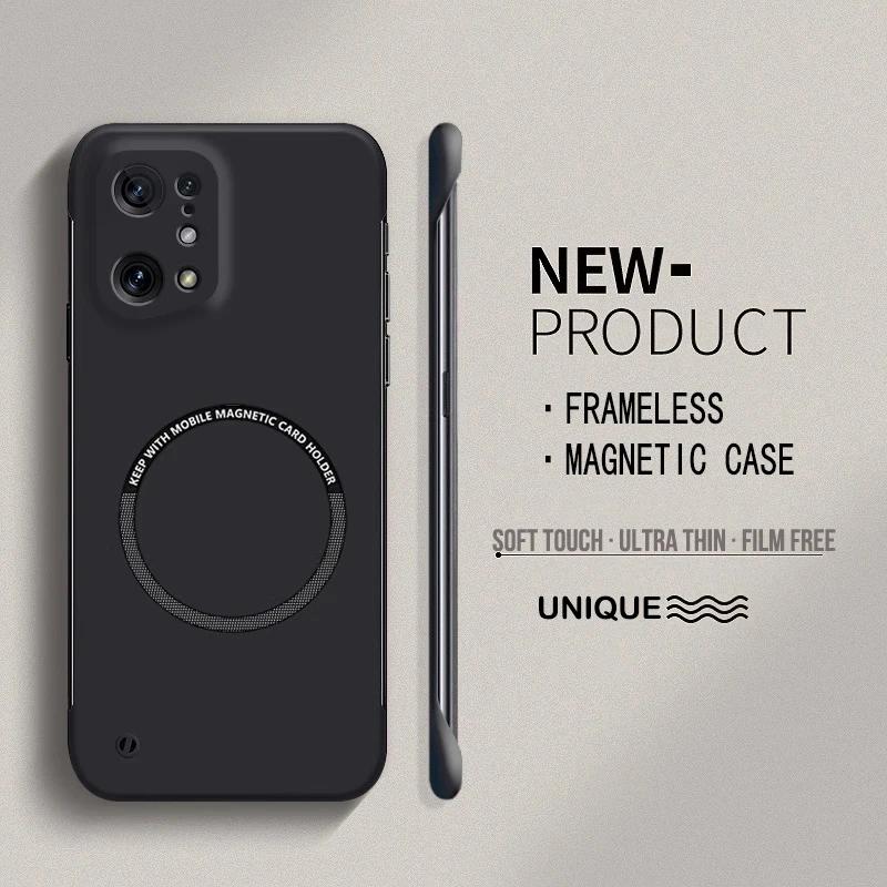 Ultra Thin Frameless Magnetic Hard PC Phone Case For OPPO A96 A76 A36 A78 4G 5G Magnetic Candy Color Shockproof Protect Cover