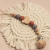 Non-Toxic Baby Wooden Pacifier Chain Silicone Bead Dummy Nipple Holder Guard Teether Pendant Newborn Gift Clip Chain Babies Accessories