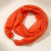 Solid Color Cylinder Magnetic Buckle Lazy Scarf Women Cotton Linen Texture Magnetic Neck Warmer Spring Autumn Versatile No-Tie Decorative Neck Gaiter