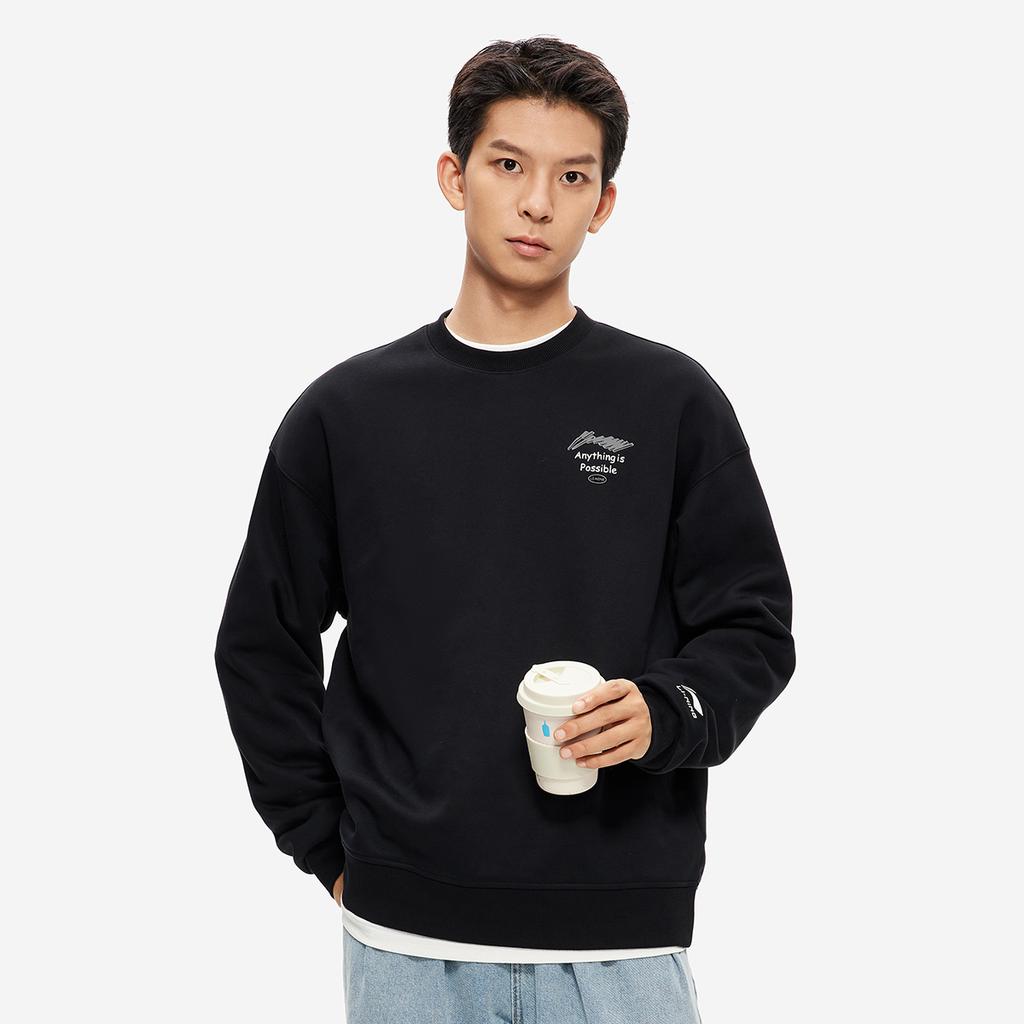 Li Ning Sports Fashion Collection Sweatshirt Unisex Black AWDUF05-1