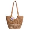 Handwoven Natural Fiber Tote Bag with Braided Handles and Open Weave Design