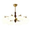 Vintage American Retro Solid Wood Chandelier: Bauhaus Style for Living Room, Bedroom, Study, or Restaurant - Eye Protection Lamp