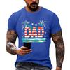 Men's Loose Fit Short Sleeve T Shirt Dad Flag Print Summer Casual Daily Wear Comfortable Lightweight Top for Outdoor Activities