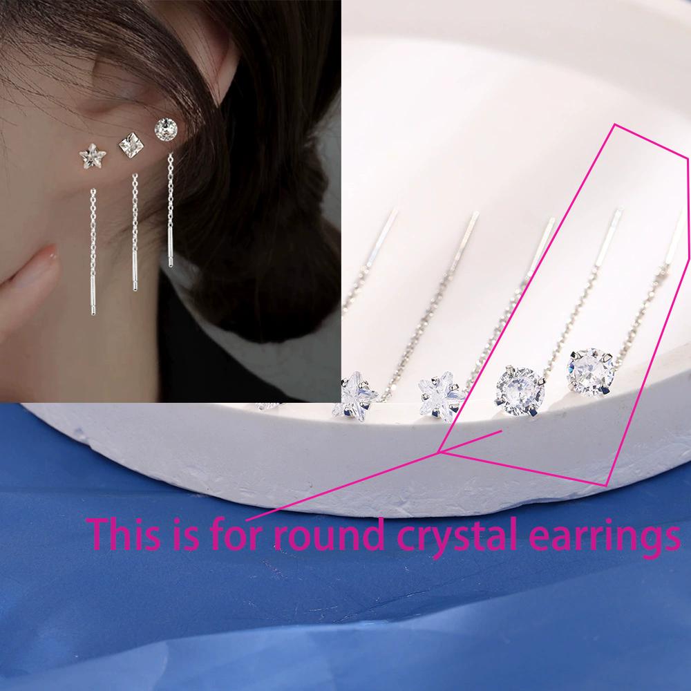 925 Silver Star Earring for Women Girl Simple Tassels Chain Fashion Office Jewelry Gift