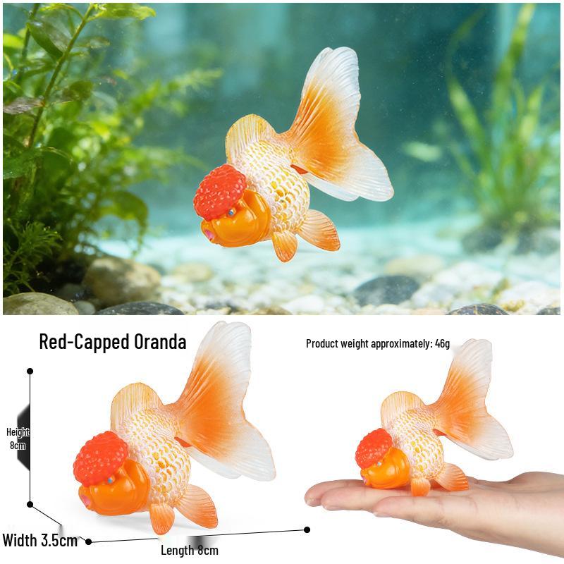Heart-shaped Goldfish Keychain with Realistic Fish Models