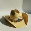 Cappello da cowboy in paglia rigida da uomo cappello da pascolo a tesa larga da donna cowboy tinta unita cappello da sole estivo confezione in scatola sombrero vaquero hombre