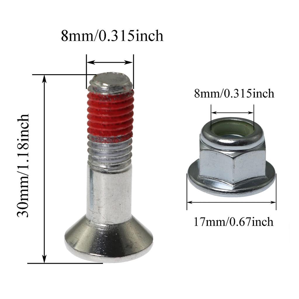 Anti Corrosion Chainwheel M8x30 Chain Screws Sprocket Bolt Locking Flange Nuts Set Suitable for Motocross Dirt Bikes 6x