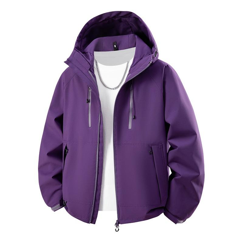 Spring and Autumn New Dopamine Men's Jacket Outdoor Windproof Casual Jacket Hooded Shoe Clothes