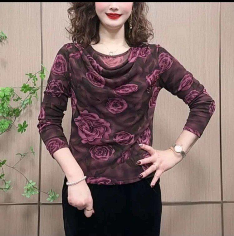 Elegantes Spitzen-T-Shirt mit sieben Ärmeln für Damen