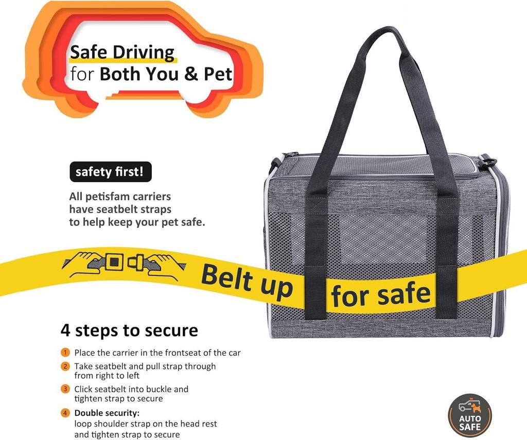 Ausbruchsicherer faltbarer Katzen- und Hunderucksack mit automatischer Sicherheit