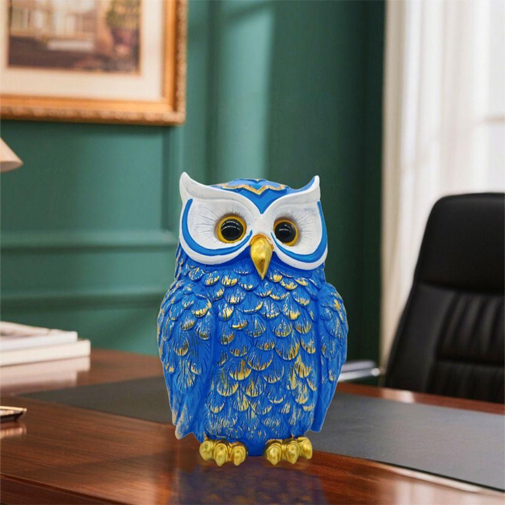 Entryway Decoration Cute Owl Statue Decorative Resin Crafts Owl Figurine Vintage Animal Statue Desk Decoration