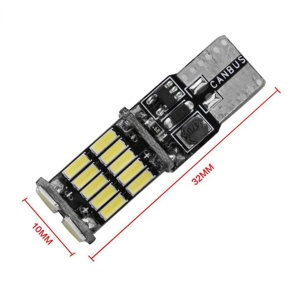 10x T10 W5W Car LED Bulbs CANBUS ERROR FREE 4014 26 SMD W5W 168 LED Light Reading Interior Dome Light Trunk Lamp Parking Lights