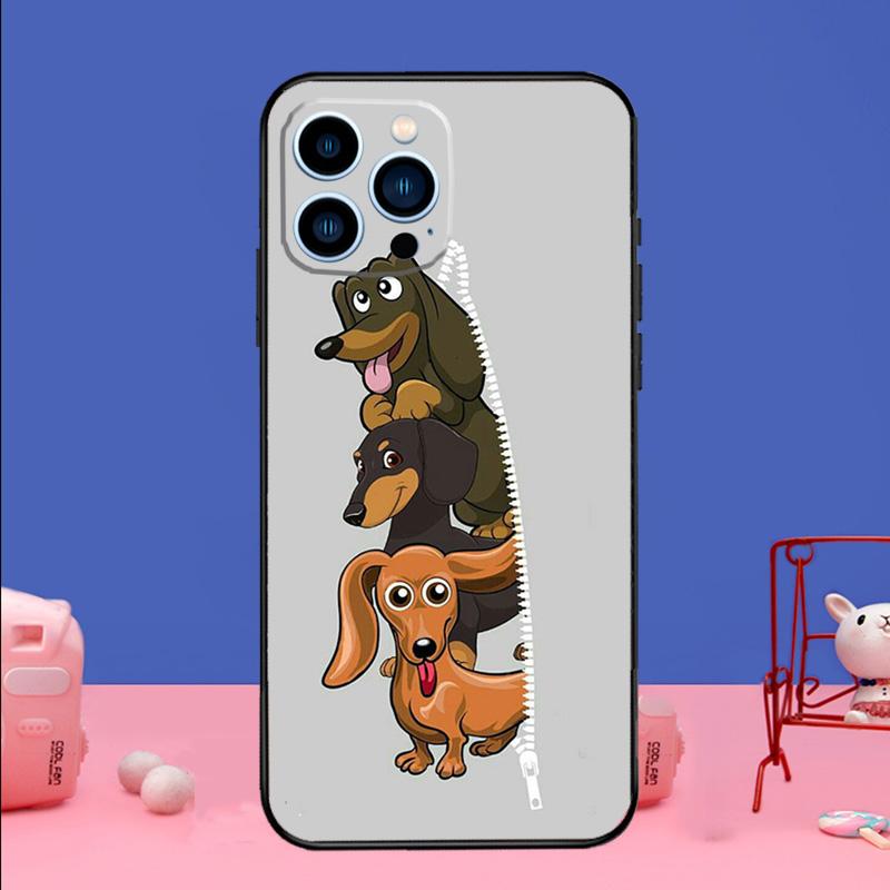 Dachshund Silhouette Dog Phone Case For iPhone 17 Air 16 15 14 11 12 13 Pro Max 13 mini 15 16 Plus 16e Bumper Cover
