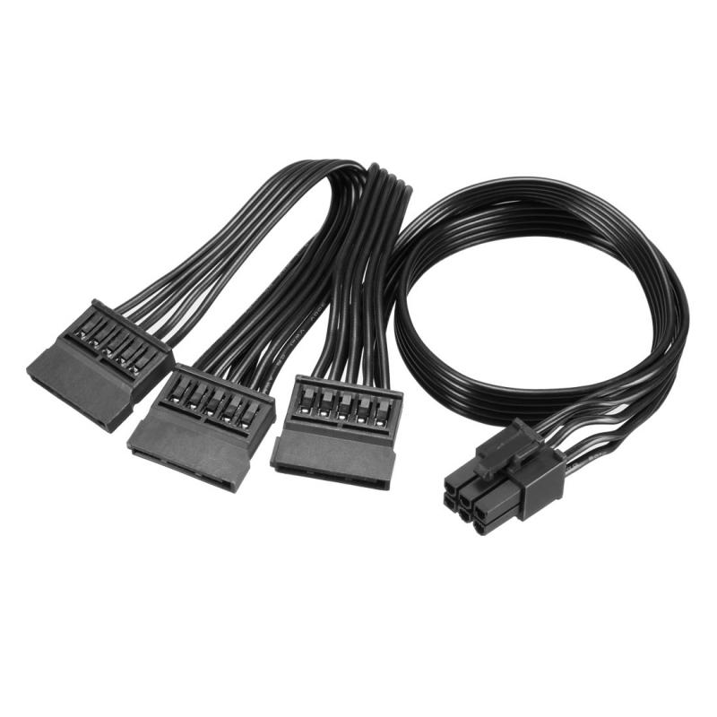6-контактный к 3x SATA Прямой, Кабель питания для HDD SSD для Gigabyte GP-P750GM, GP-P850GM, GP-P1000GM Gold Модульный блок питания 3 SATA Straight