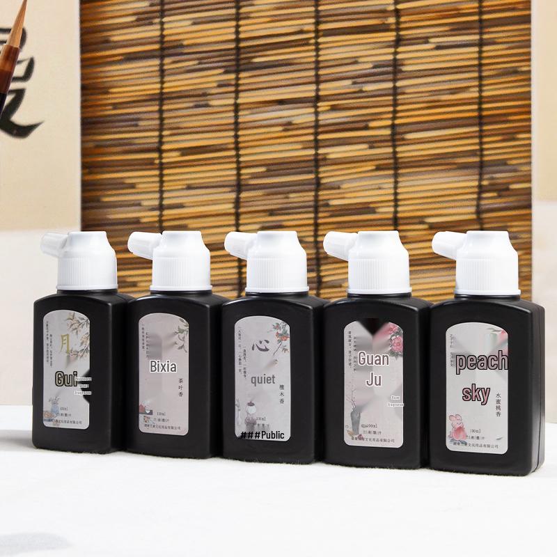 Super dicke Tinte mit Pfirsichblütenduft für Kalligraphie: Chinesische Malerei, Kleine Regelschrift, Schlanker Goldstil, Leim für Anfänger