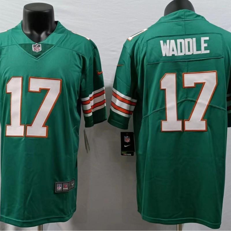 Miami Dolphins NFL Football Jersey T-Shirt Men Cotton Blend Sportswear With Embroidered Player Numbers 1 10 17