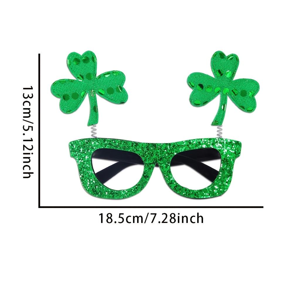 6pcs St. Patrick's Day Eyeglasses - Glittery Green Party Favors & Photo Props, Perfect for Celebrations, Photo Booth Props|Holiday Accessories
