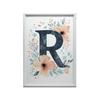 Poster Letter "R" In Floral Wreath Poster Letter "R" In Floral Wreath, 30X40 Cm, Frameless, Matte Paper 230 Gsm