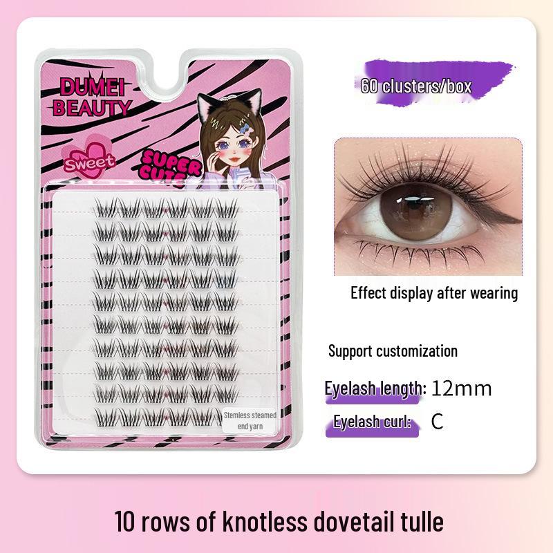 10-Row Autumn Leaf & Sunflower Faux Eyelashes - Flat, Glue-Free