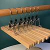 Versatile 10 Pcs Grade Wooden Pants Hanger With Clips Non Slip Skirt Hanger With 360° Swivel Hook
