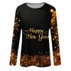 Women's Loose Comfortable Casual Fashion Round Neck New Year Printed Long Sleeve Top