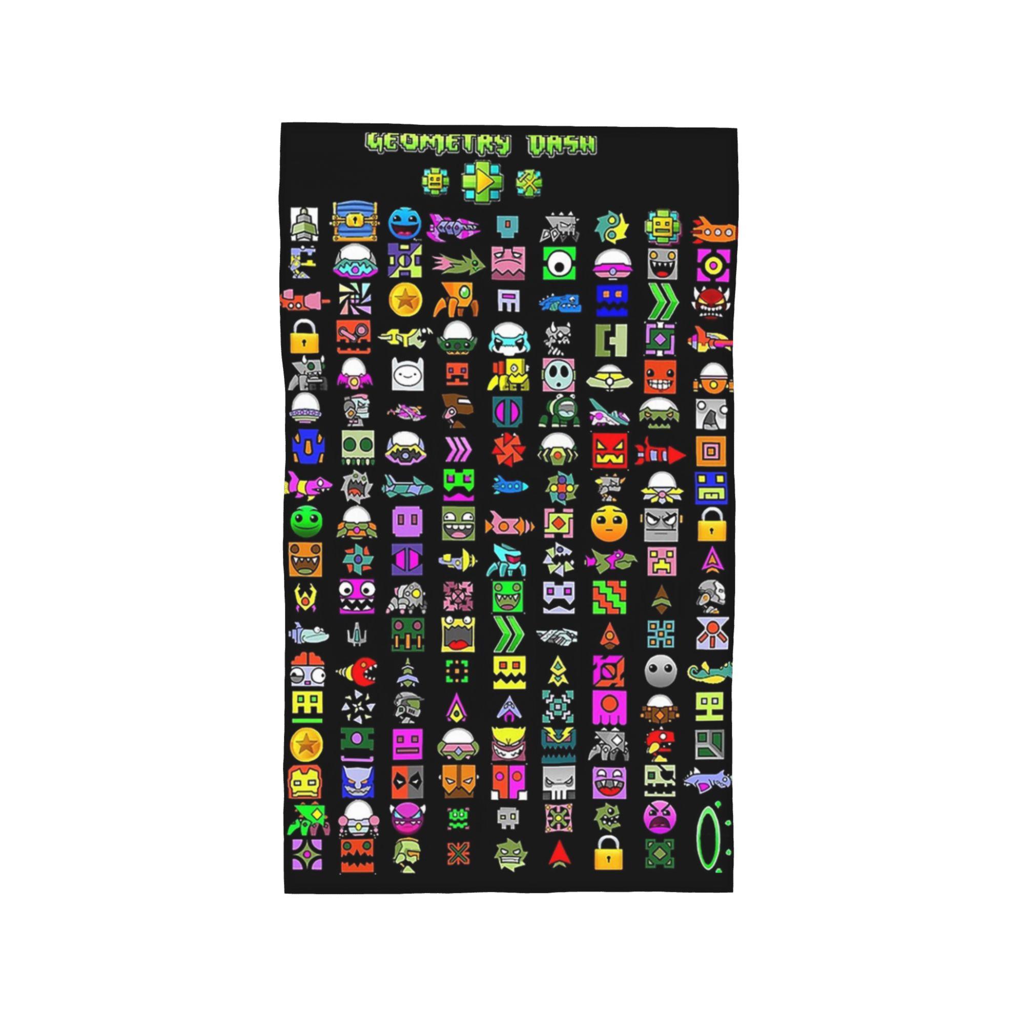 

Geometry Dash Soft Face Towel Quick Dry Pool Bath Cotton Towels Absorbent W40*H60(CM)