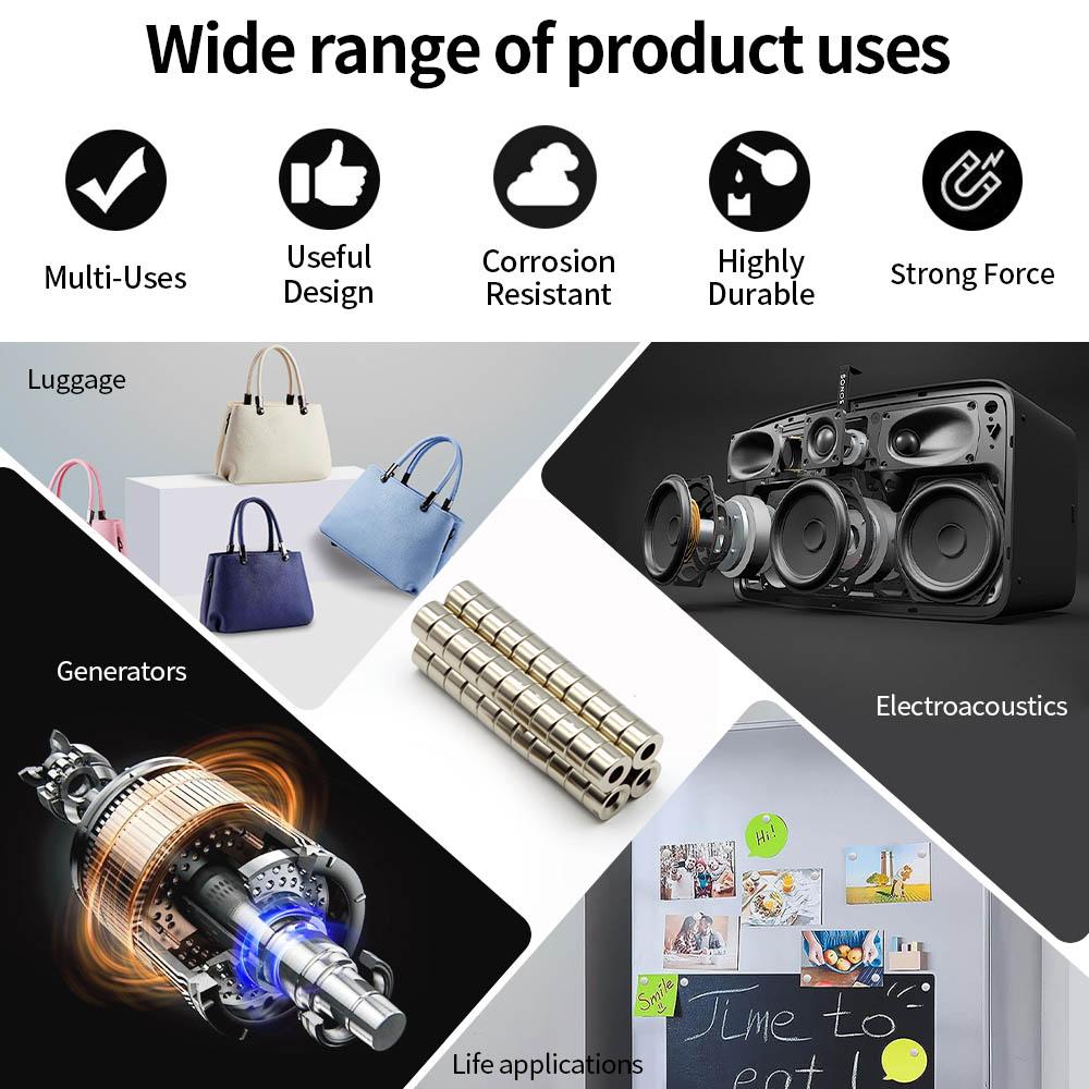 8x5-3mm Super Strong Neodymium Magnet N35 NdfeB Permanent Magnetic imanes Round With Holes Powerful Magnets Refrigerator Magnet