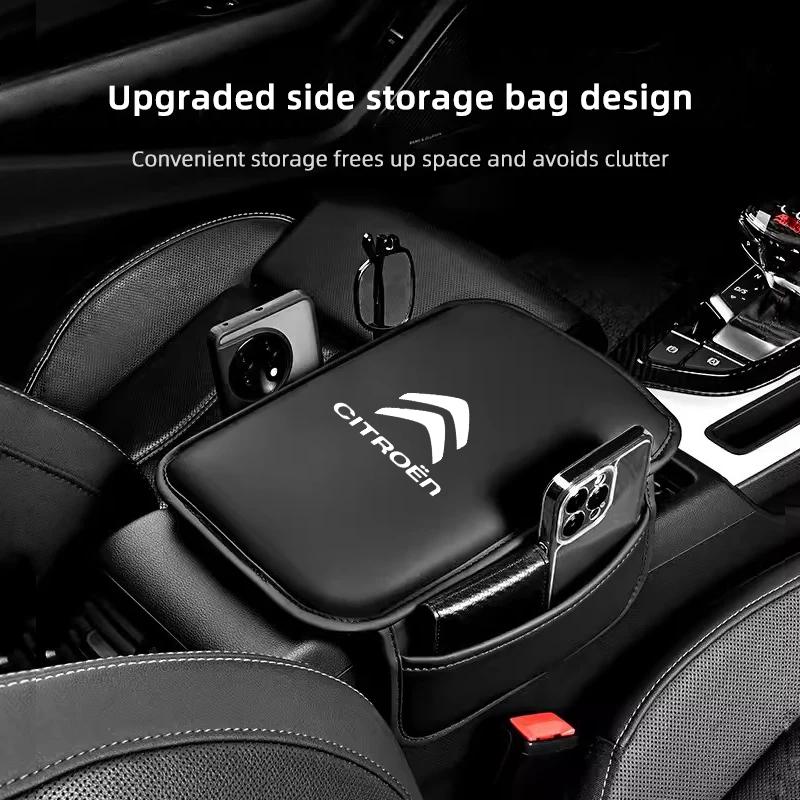 WYGL9 For Citroen Elysee Berlingo Xsara C3 XR Picasso C5 Leather Car Armrest Box Pad Central Arm Rest Storage Pocket Protective Cover