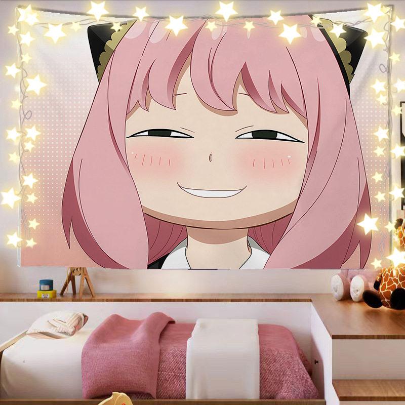 Spy X Family Ania Anime Wall Tapestry Dormitory Bedroom Headboard Decorative Artwork for Fans