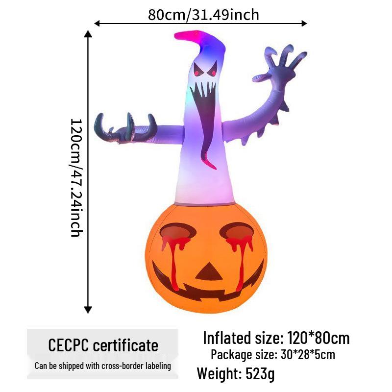 Inflatable PVC Pumpkin Ghost Tumbler Halloween Decoration