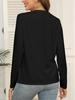 2024 Women's Casual Solid Color Long Sleeve Round Neck T-shirt - European & American Spring/Autumn Style